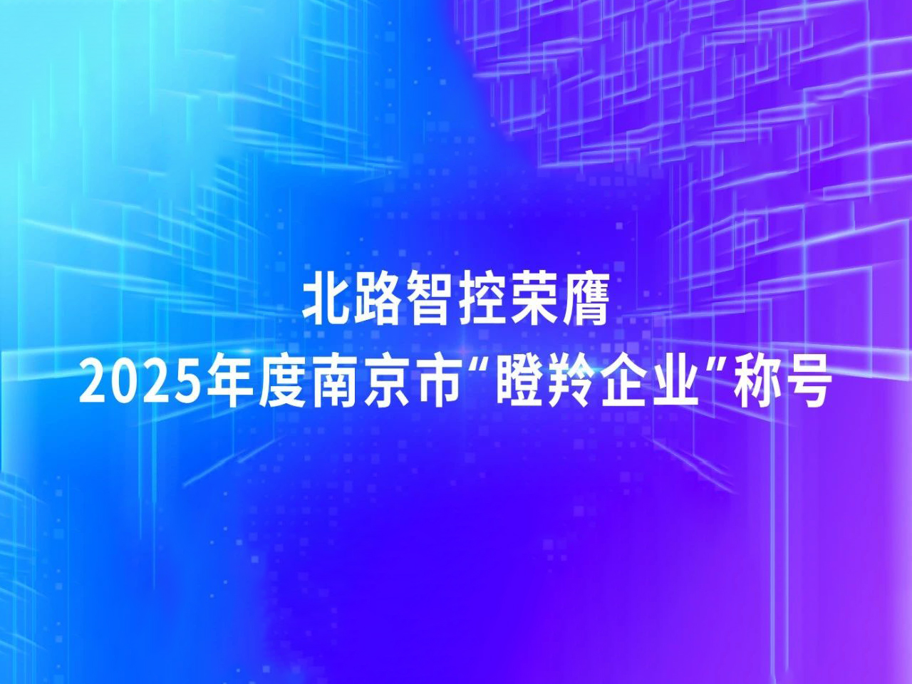 喜报｜北路智控荣膺2025年度南京市“瞪羚企业”称号